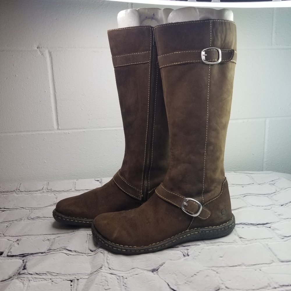 Born Kenya brown leather tree sole midi boots - Picture 5 of 12